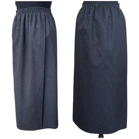 Vintage 90' Harve Benard by Benard Holtzman Gray Wool Skirt Women's size… - Picture 2 of 7